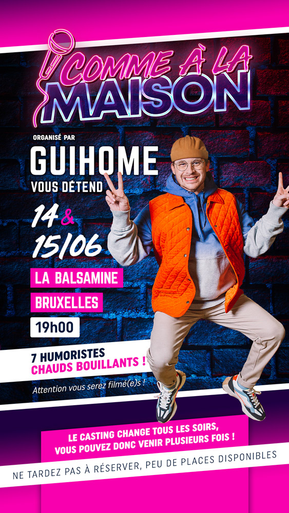 Création logo et identité visuelle pour l'émission Comme à la Maison de GuiHome – ExtraGraphic